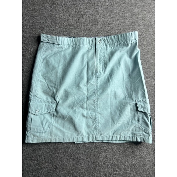 Exofficio Dresses & Skirts - Horny Toad Women's Light Blue Herringbone Cargo Skirt Adjustable Waist Utility